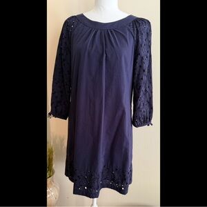 Dillard’s Eyelet Trim Cotton Blouse Dress – 10P/S Fit